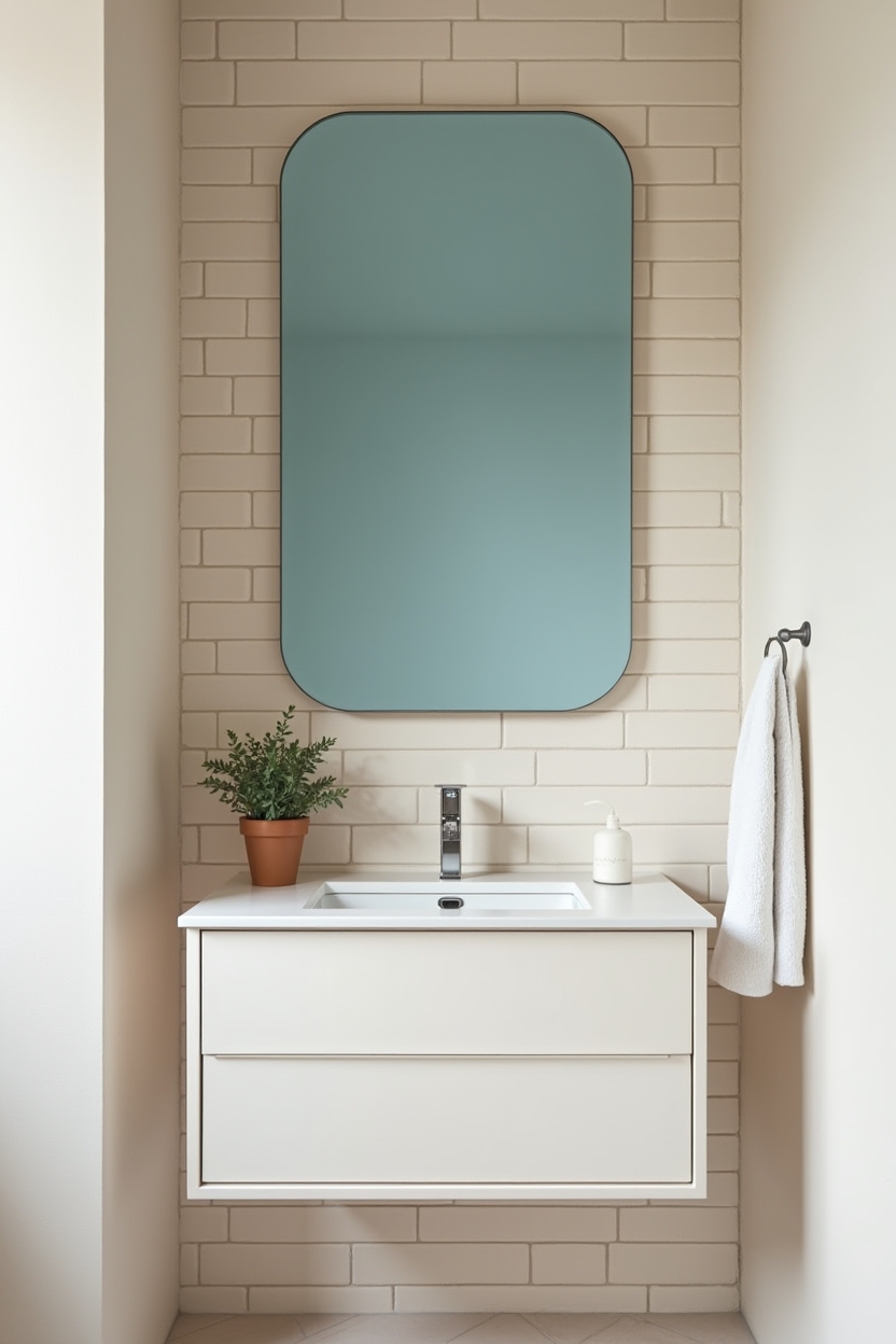 asymmetric blue-tinted tempered glass home decor