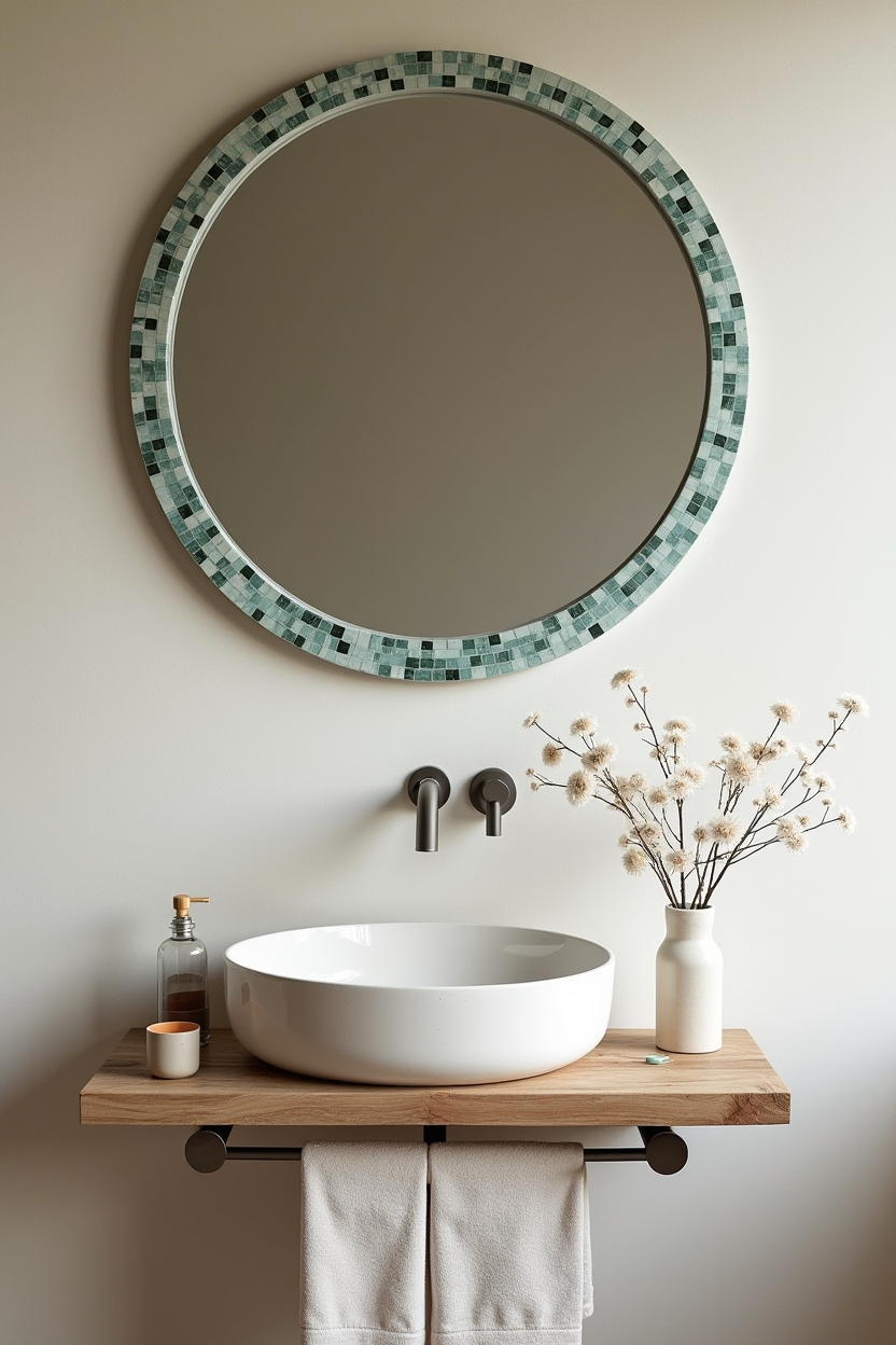 sea-glass mosaic edging home decor
