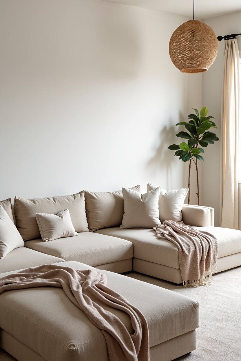 tonal bouclé sectional with washable slipcovers home decor