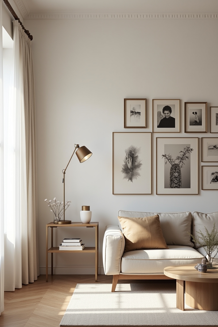 soft brass gallery wall cluster home decor